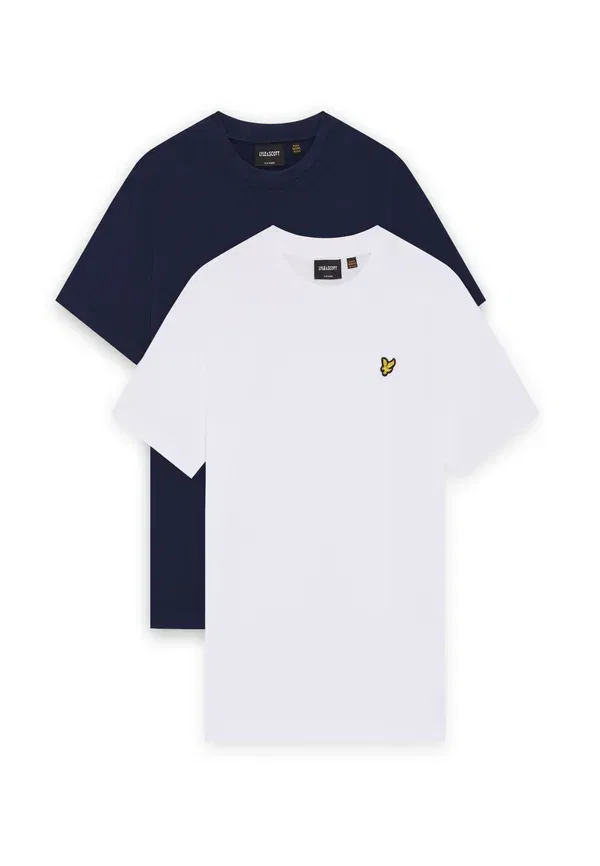 Комплект из 2 футболок, хлопок, basic t-shirt Lyle & Scott, темно-синий/white