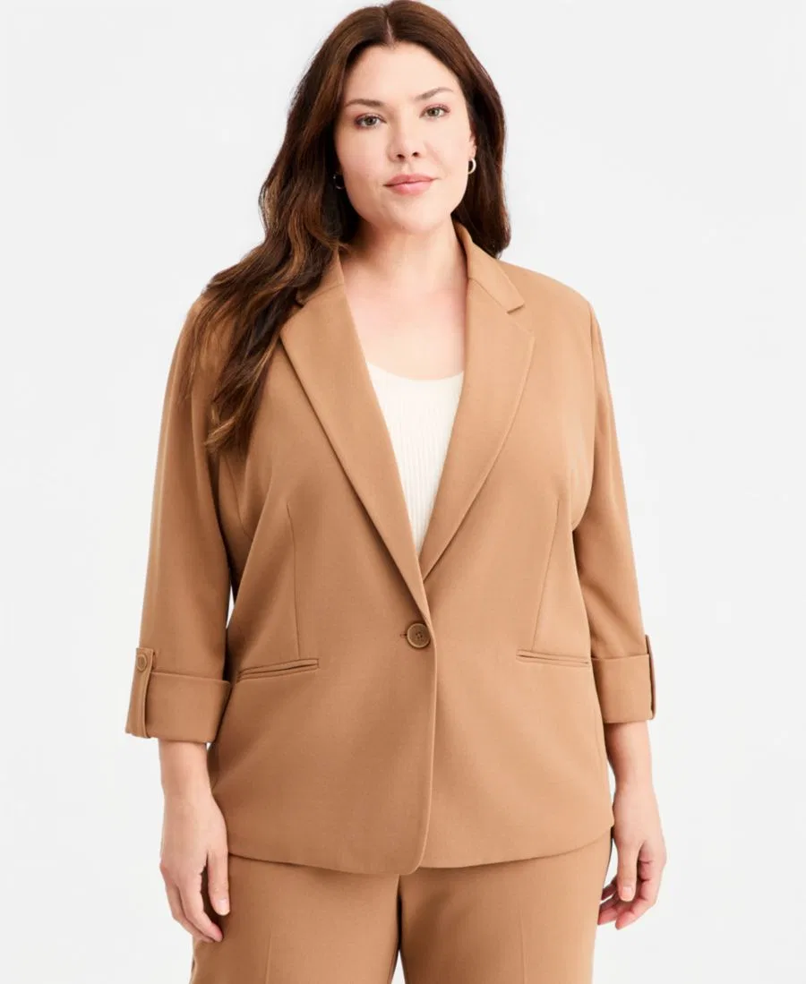 Костюм из пиджака и брюк Anne Klein Essentials, Vicuna