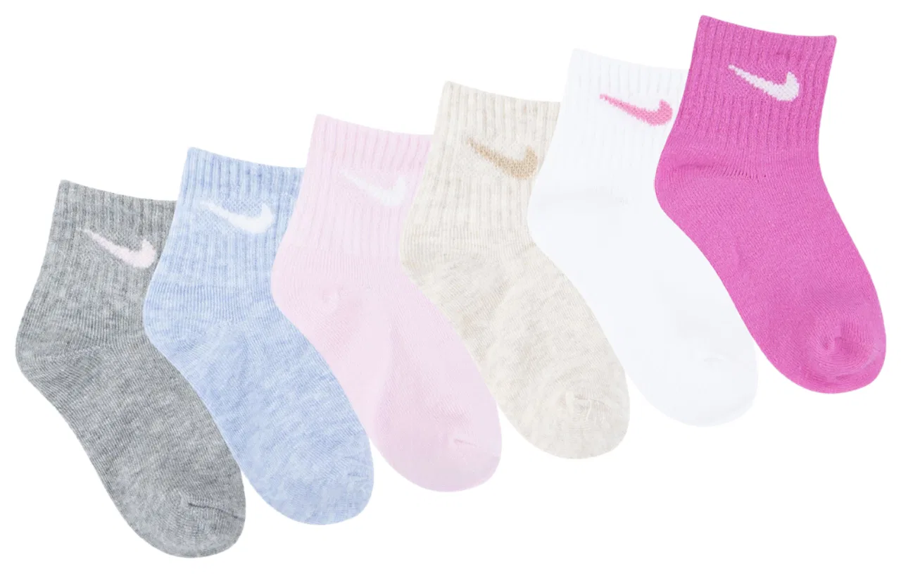 Детские носки для мальчиков, комплект из 6 пар, с логотипом, Nike, White Pink — фото 3