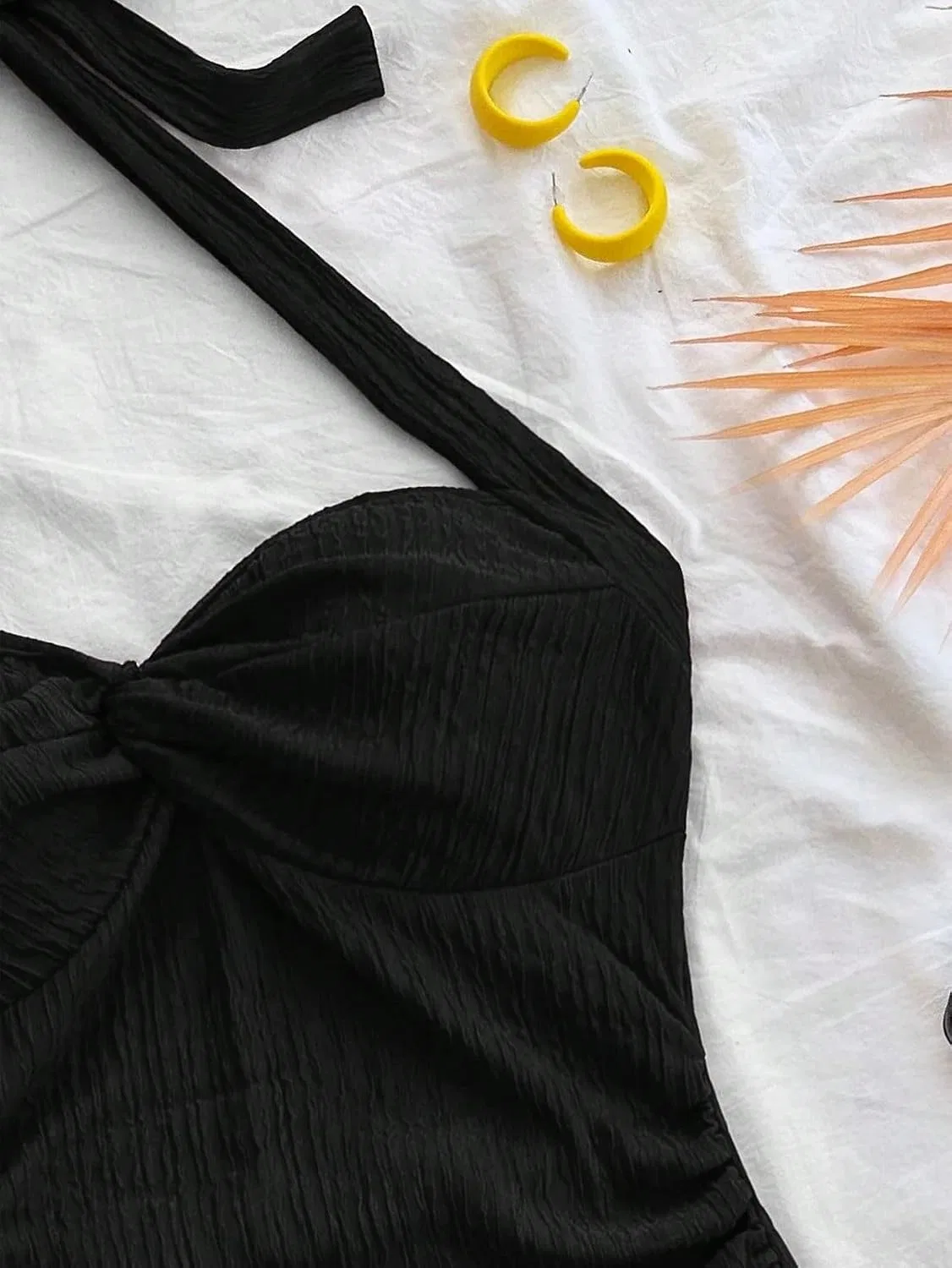 Женское мини-платье A-силуэта с открытой спиной Cami, Black — фото 3