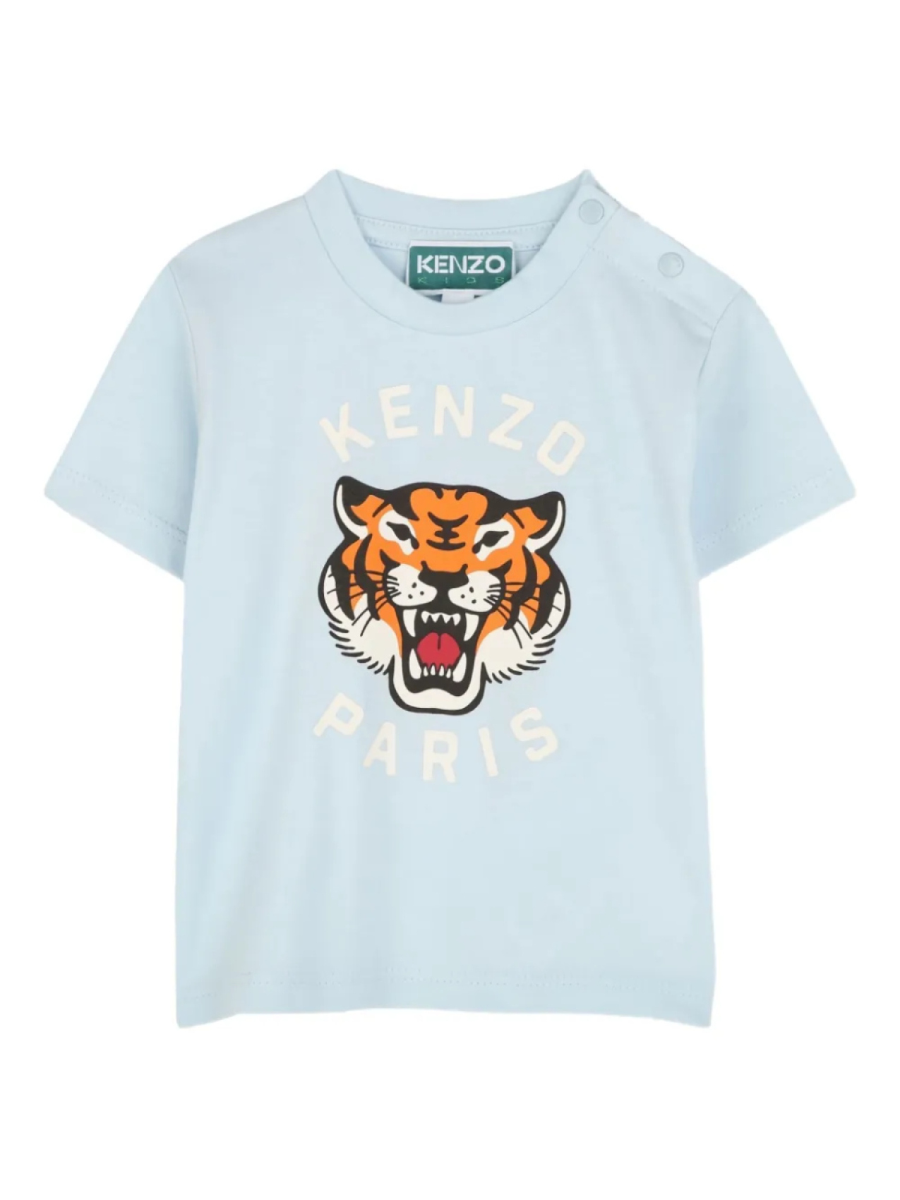 

Футболка с короткими рукавами и принтом «Голова тигра» Kenzo Kids, синий