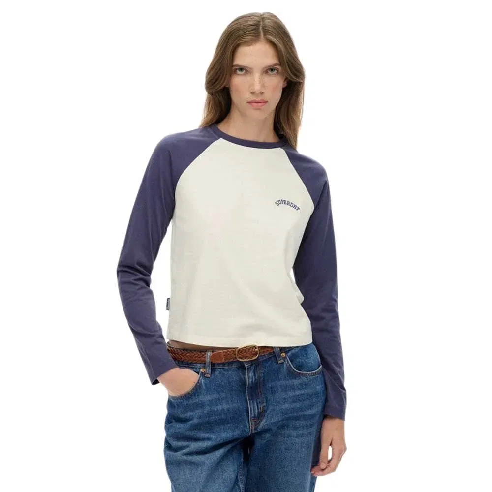 Футболка с длинным рукавом Essential Logo Baseball Superdry, бежевый