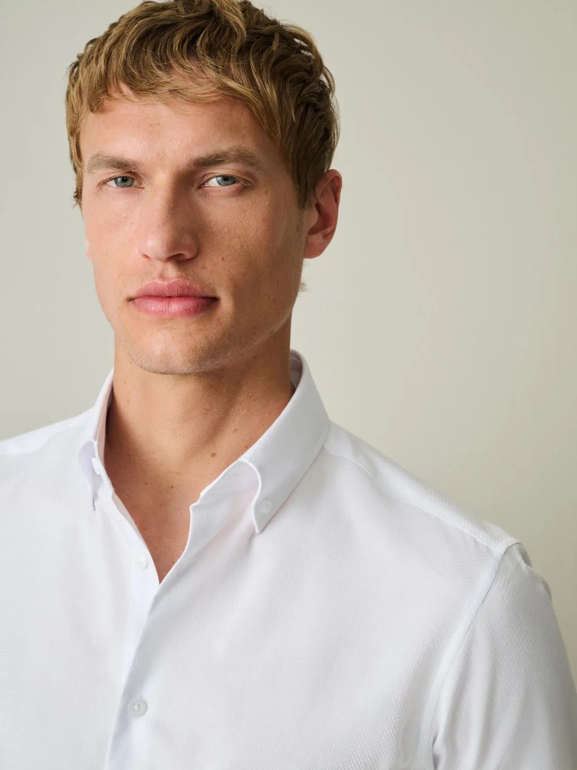 Рубашка с отложным воротником, slim fit Next, белый — фото 4