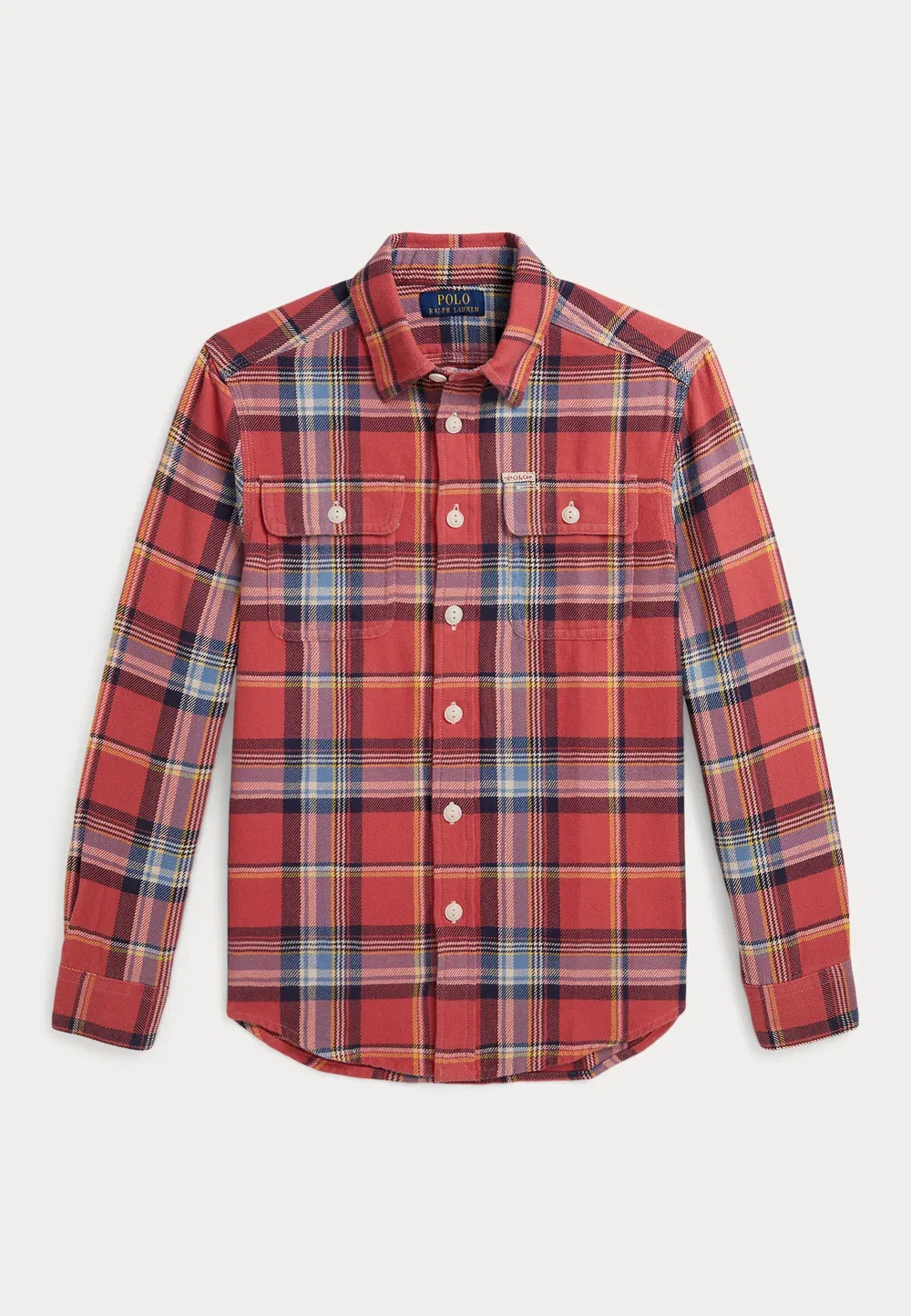 Рубашка из хлопковой фланели в клетку, размер 7-14 лет Polo Ralph Lauren, Red/Blue