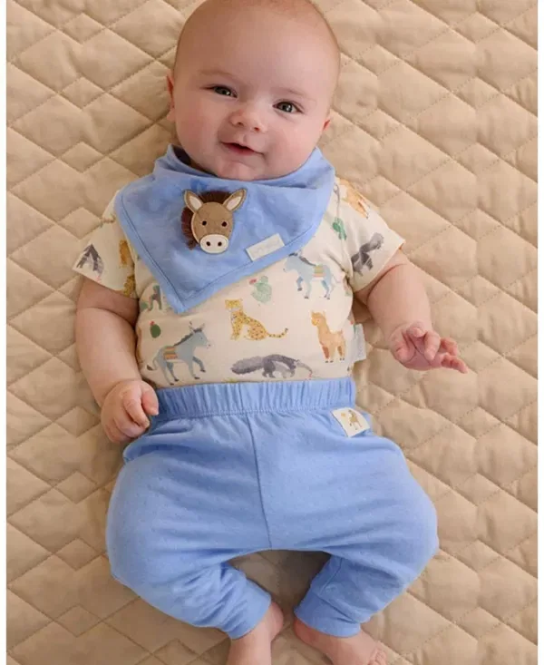 Детский комплект для мальчиков с принтом 3 Piece Gift Set Purebaby, Animal Fiesta Print — фото 2