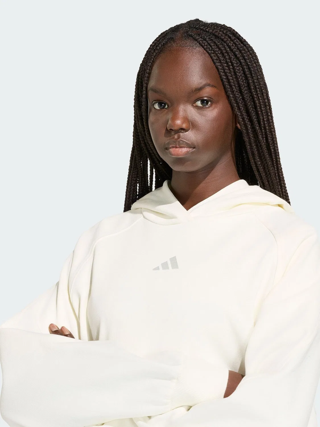 Худи adidas Small Logo, белый — фото 4