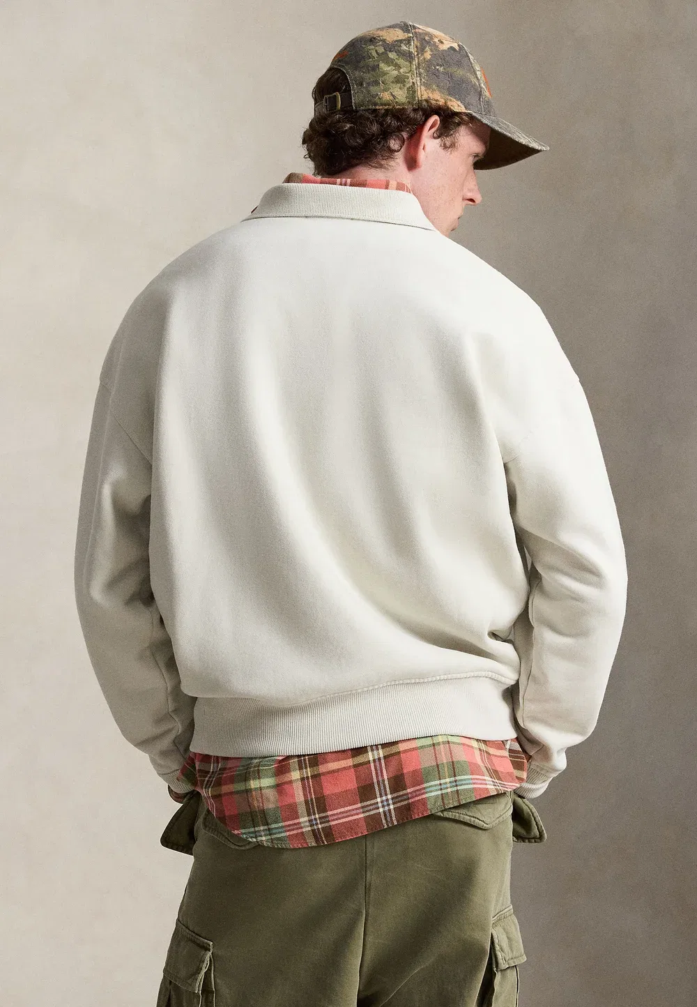 Толстовка свободного кроя с воротником и логотипом - толстовка Polo Ralph Lauren, Stone Pebble — фото 3
