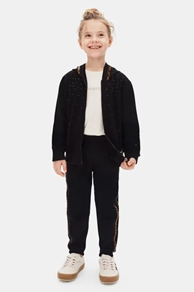 Детский кардиган на молнии с капюшоном, модель Echo, Generic Brands, Black