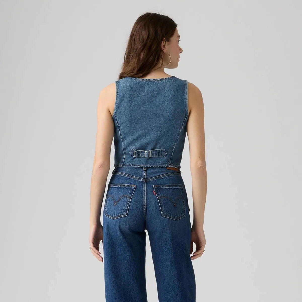 Джинсовый жилет классического кроя Levi's, Let'S Party Vest - Medium Wash — фото 4
