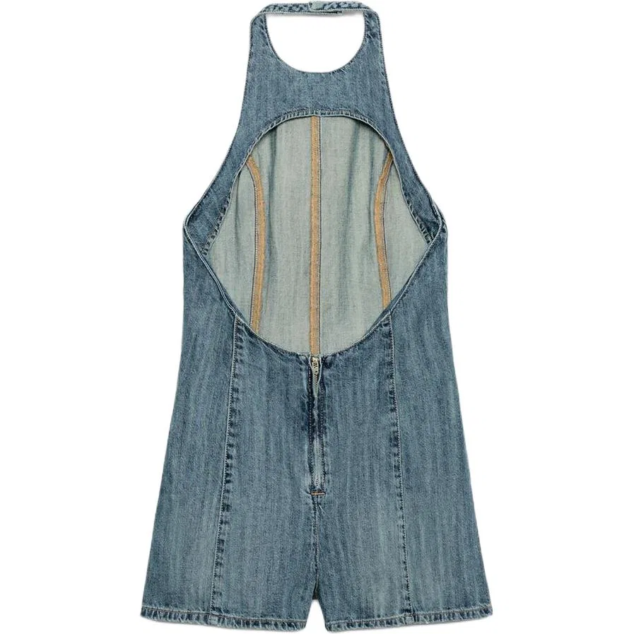 Женский комбинезон с принтом Trf ZARA, Blue — фото 3