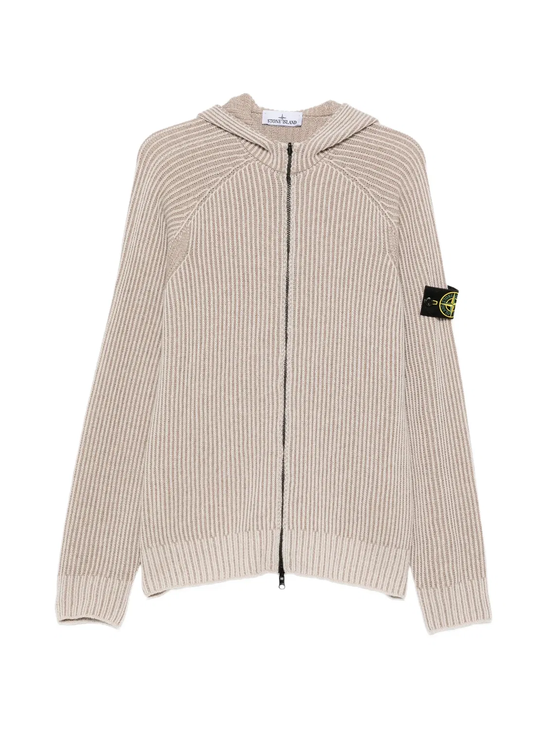 Кардиган на молнии в рубчик бежевый Stone Island, нейтральные