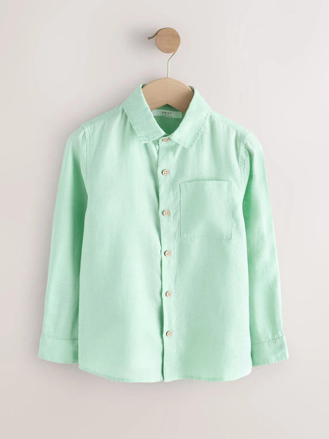 Рубашка с длинным рукавом из льна, Light Green Next