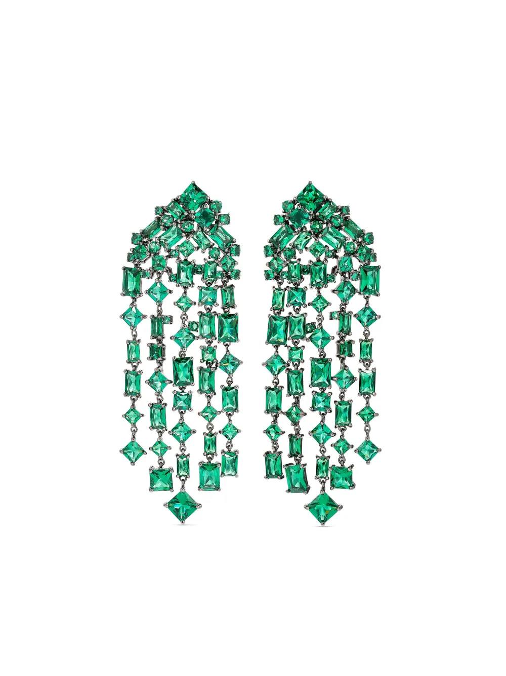

Серьги Cascade из белого золота с изумрудами Anabela Chan, зеленый