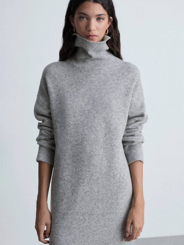 

Мини-платье-джемпер с круглым вырезом taldote Mango, цвет Medium Grey