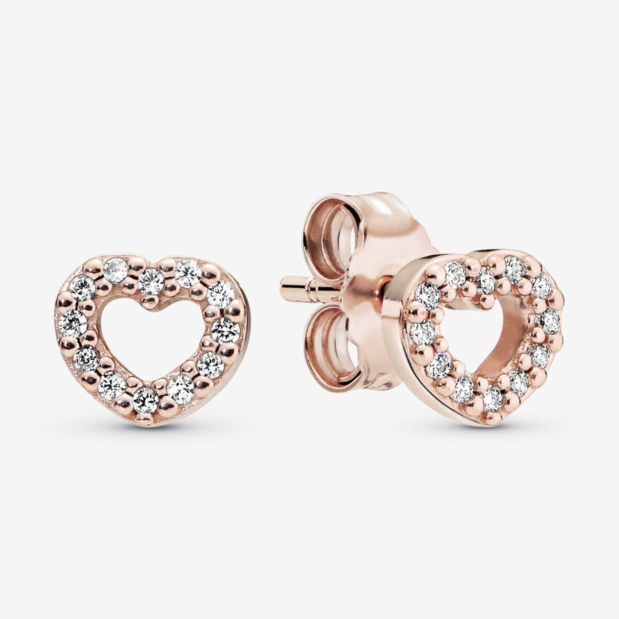 

Серьги Pandora Open Heart, розовое золото