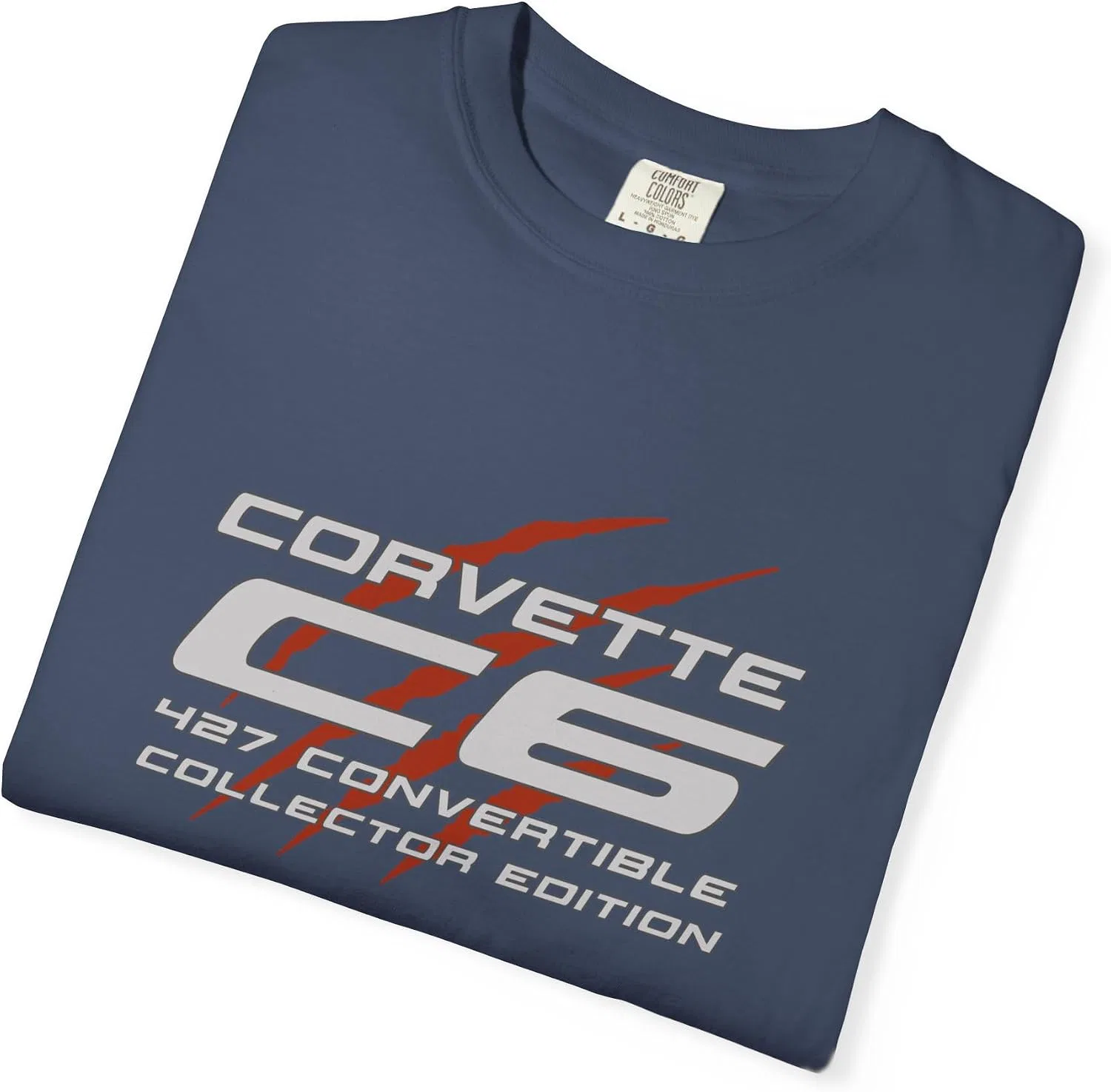 Женская футболка с принтом Premium C6 Racing Logo, тёмно-синий — фото 4