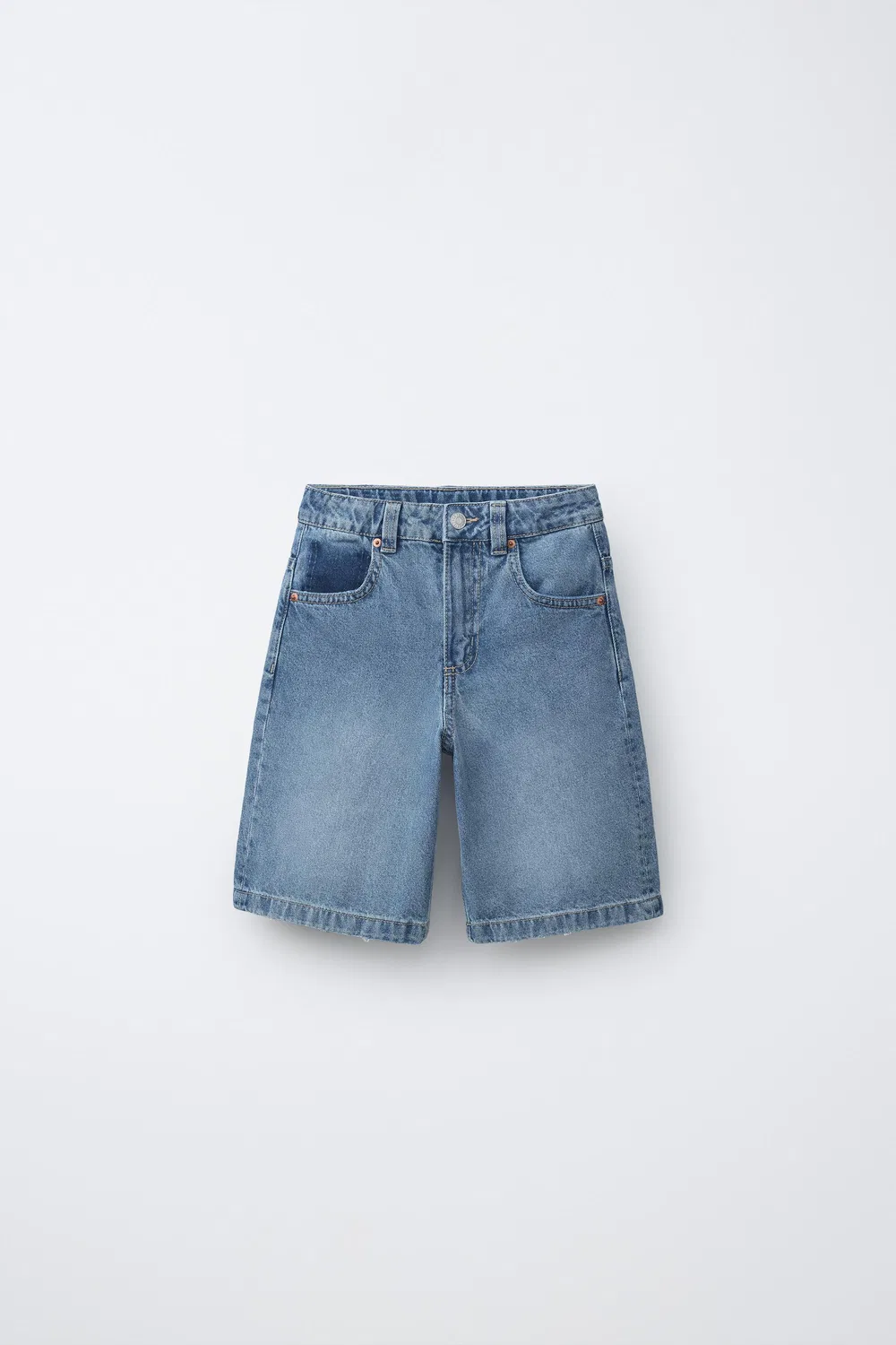 Джинсовые шорты-бермуды с карманами ZARA, Blue
