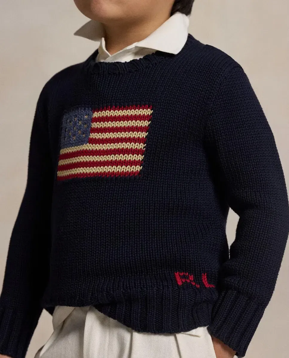 Детское джерси для девочек с длинным рукавом Polo Ralph Lauren, Azul Marino — фото 3