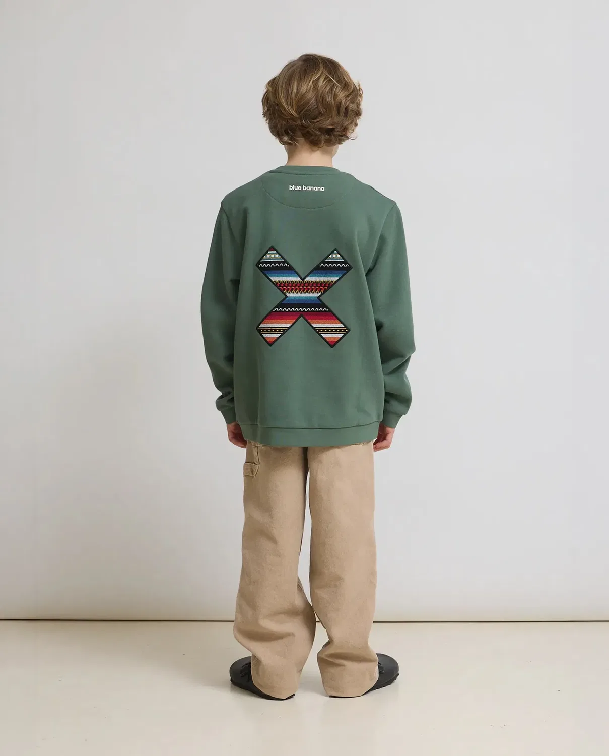Детская худи для мальчиков с вышивкой Classic Pine Green Blue Banana, Verde Oscuro — фото 2