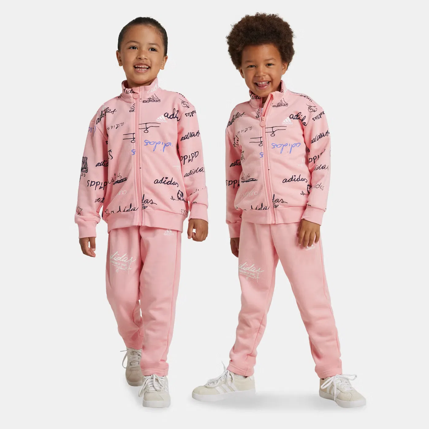 Комплект детский с принтом Brand Love Adidas, розовый
