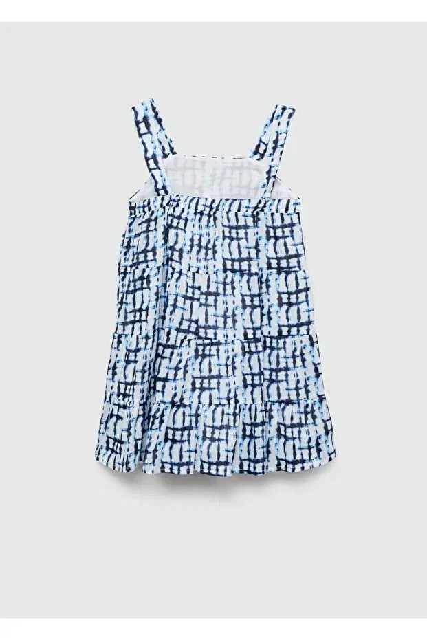 Детское платье для девочек с принтом Mango Kids, Blue — фото 3