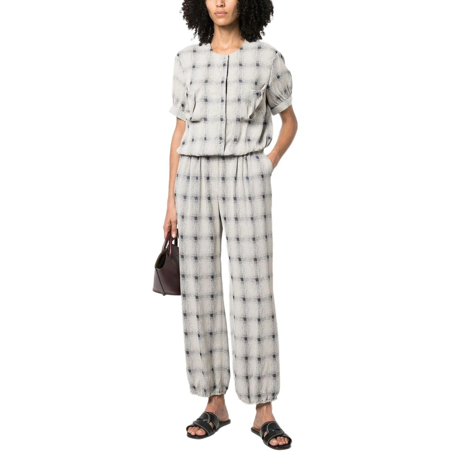 Женская рубашка с круглым вырезом, свободного кроя, Multicolor, EMPORIO ARMANI — фото 3