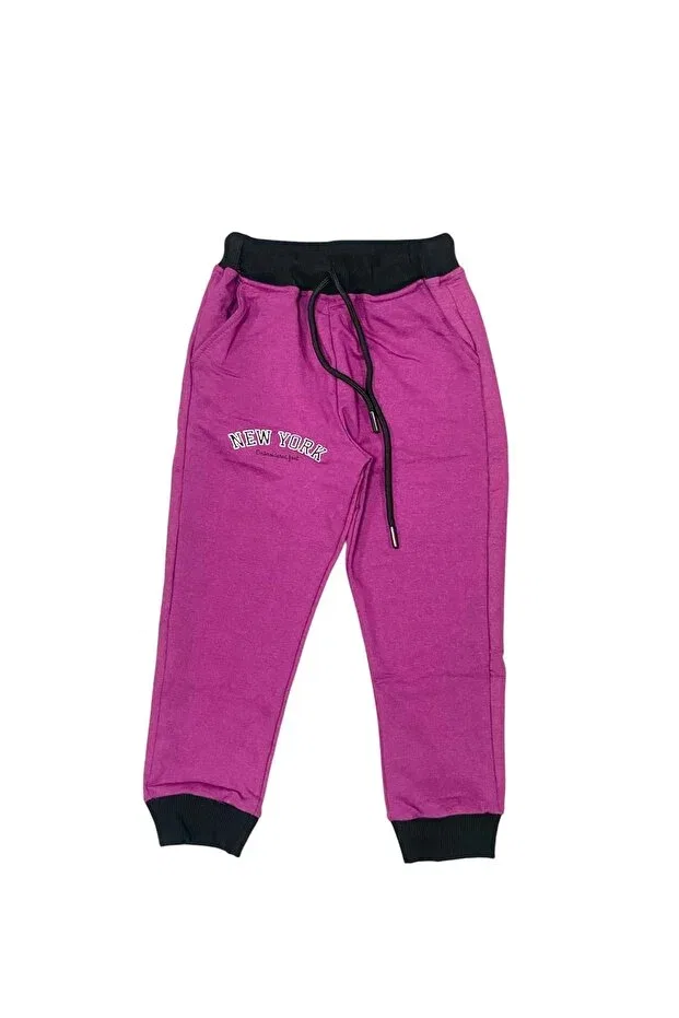 Детский спортивный костюм для девочек с принтом New York Printed Mnk Baby&Kids, Purple — фото 3