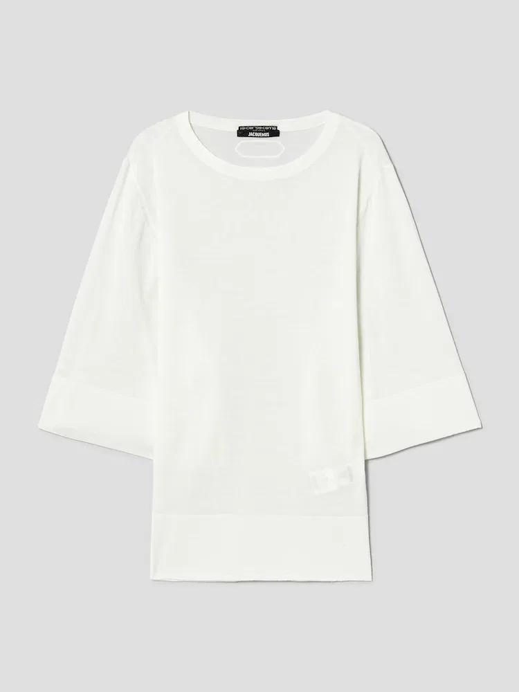 Женская футболка с длинным рукавом La Maille Mananco JACQUEMUS, White