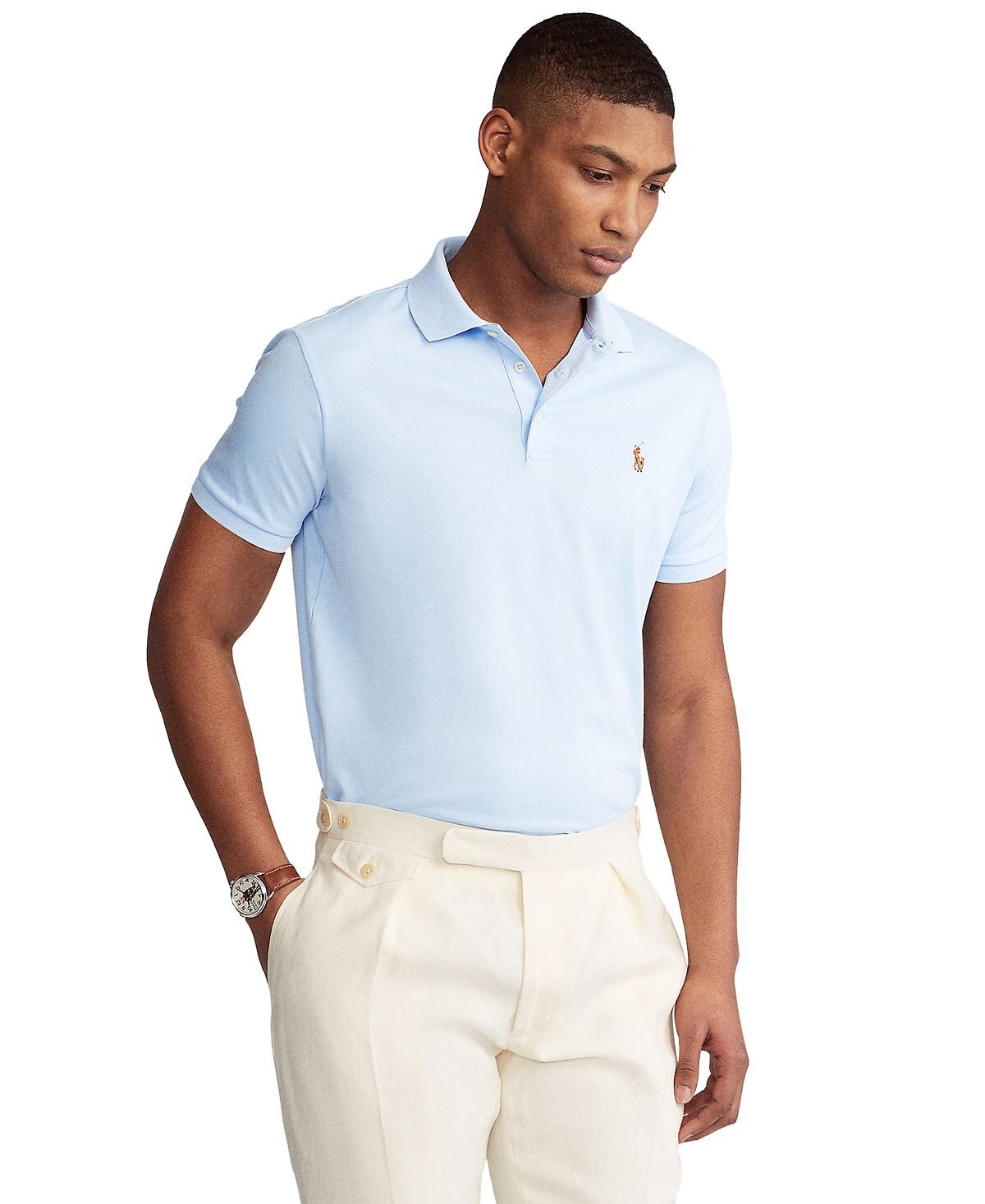 

Мужская рубашка-поло slim fit из хлопка на заказ Polo Ralph Lauren, мульти