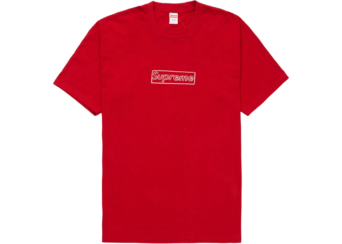 Мужская футболка с принтом KAWS Chalk Logo Supreme, Red