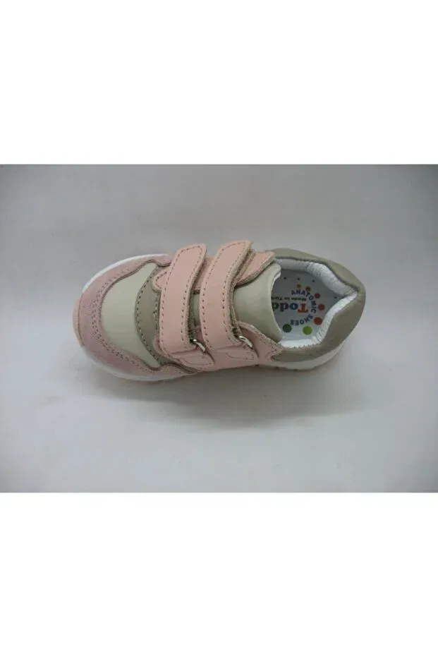 Детские туфли для девочек ортопедические с коротким каблуком Toddler, Pink-Krem — фото 3