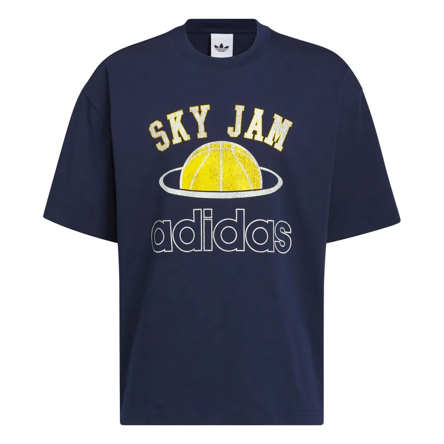 Футболка ADIDAS ORIGINALS 'Skyjam' темно-синего цвета