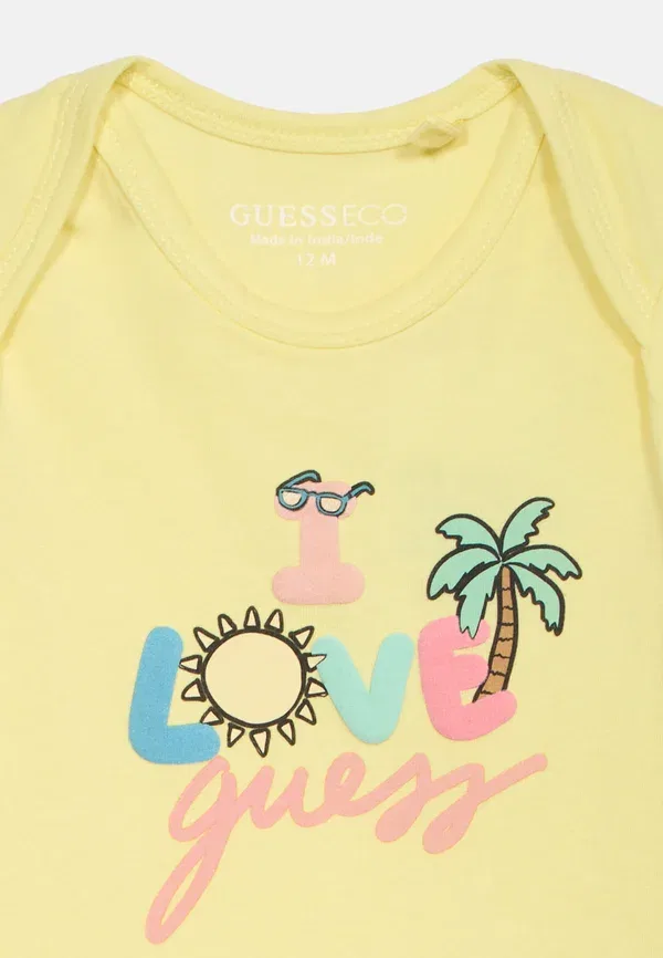Детский боди, комплект из 2 шорт Guess, белый/желтый — фото 4