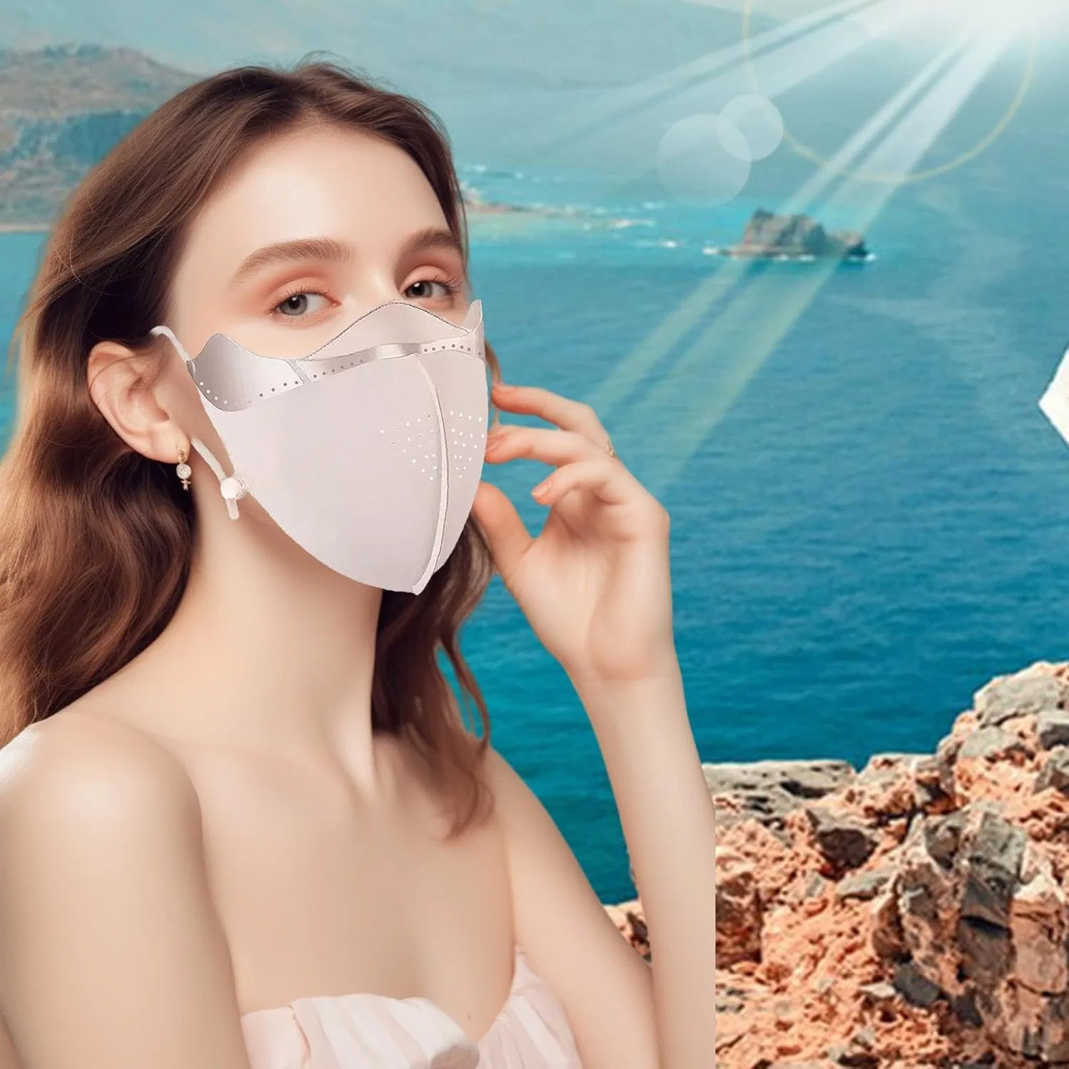 Солнцезащитная маска для лица, Breathable UV-Resistant Sun Mask, Generic, 1 шт, Daifen — фото 3
