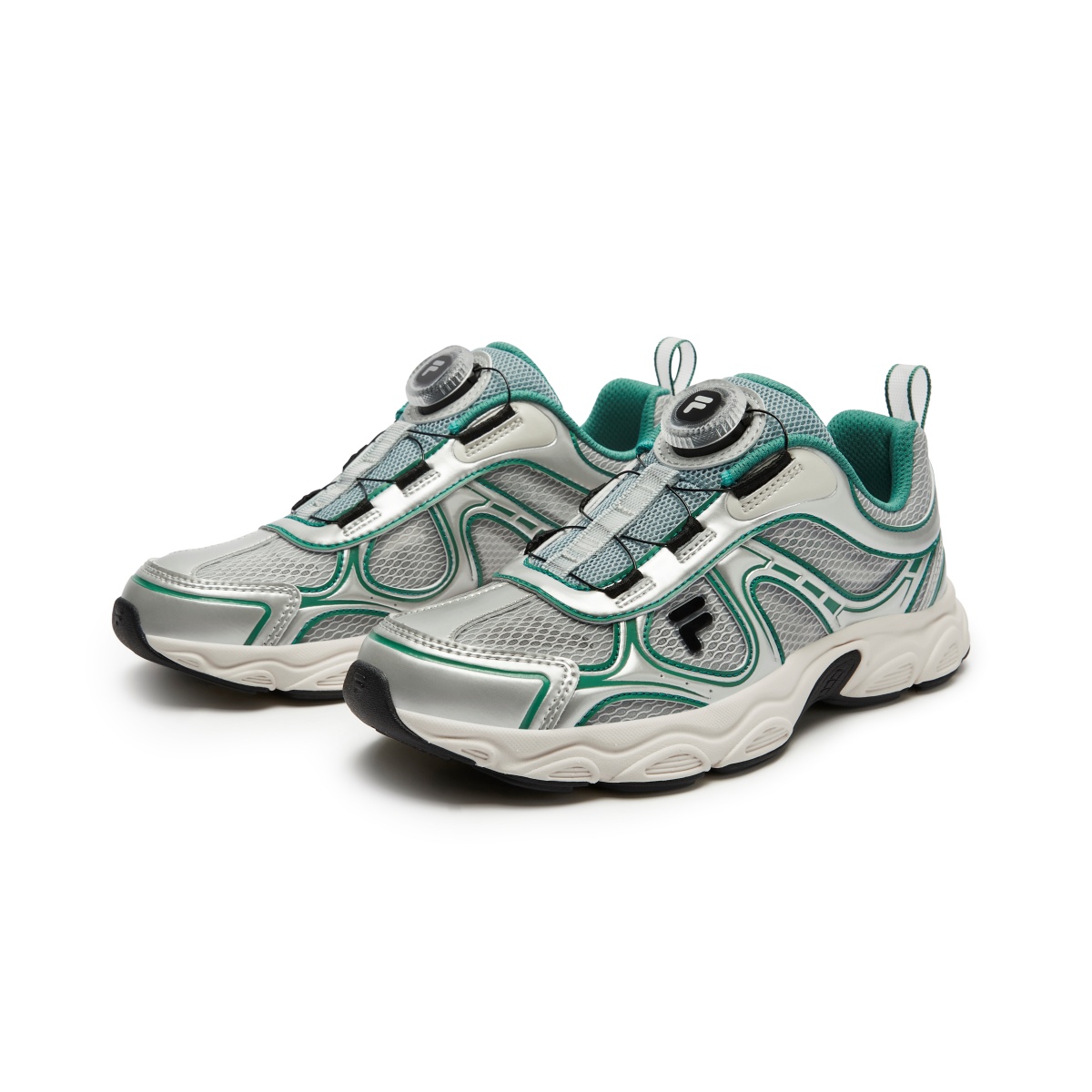 Легкие амортизирующие низкие детские кроссовки rain mist gray/space silver kids' FILA KIDS, Rain Mist серый/Space серебряный — фото 4