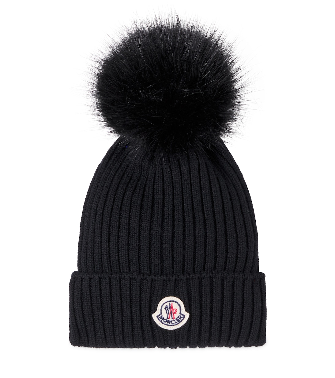 

Рельефная шапка из чистой шерсти Moncler Enfant, черный