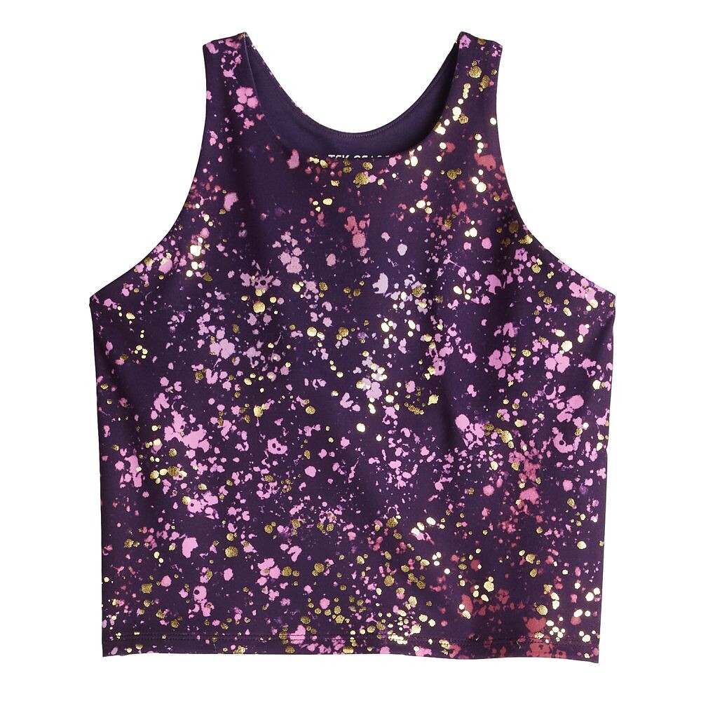 

Удлиненный бюстгальтер-майка Tek Gear для девочек 7–20 лет, цвет Purple Pink Splatter
