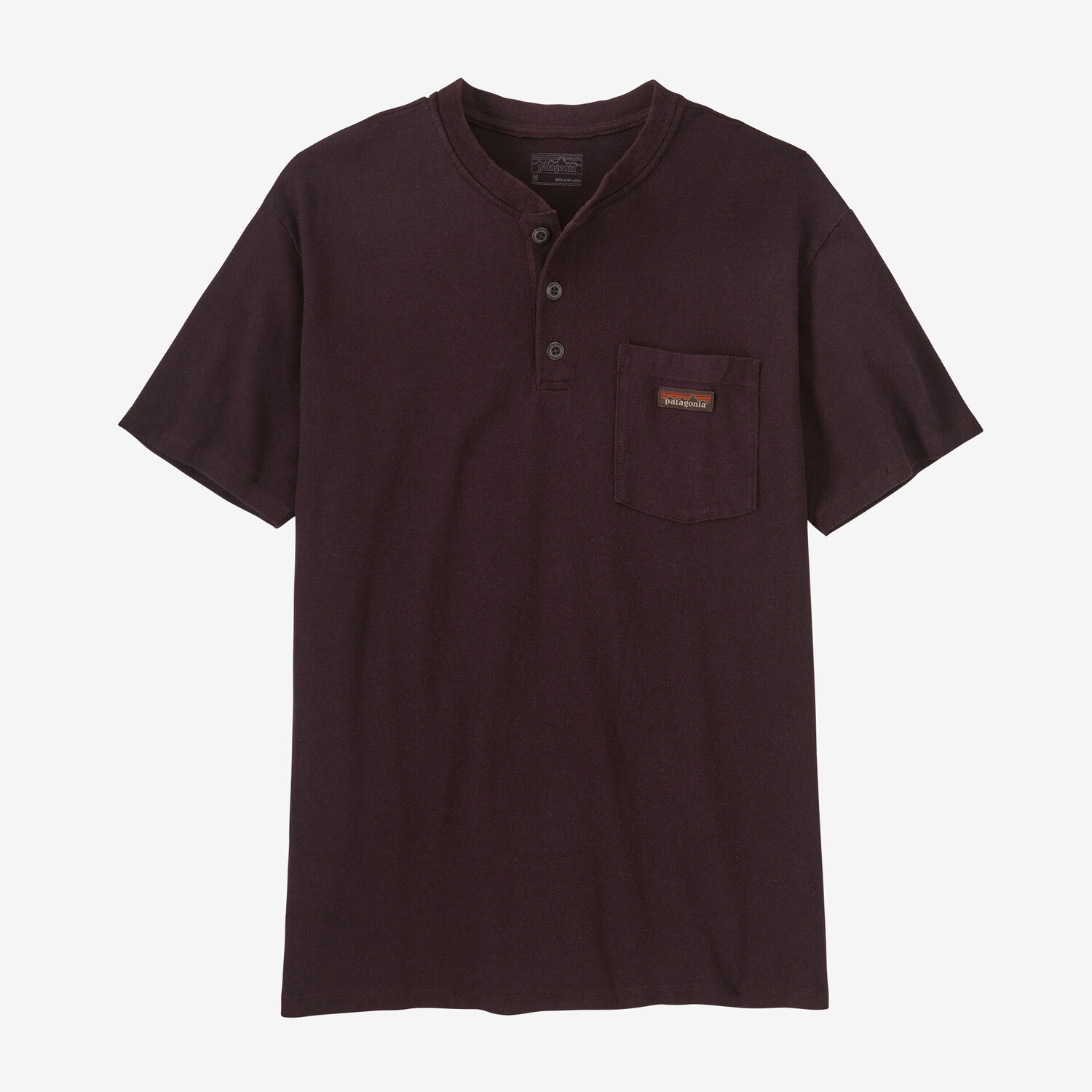 

Мужская рабочая футболка с карманом Henley Patagonia, цвет Obsidian Plum