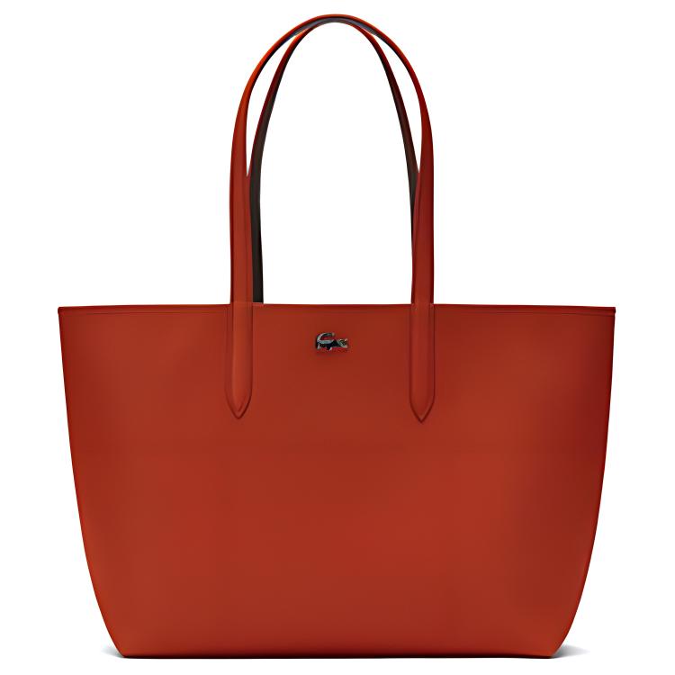 

LACOSTE ПВХ сумка-шоппер, Red & Tea Brown & Cloud Black
