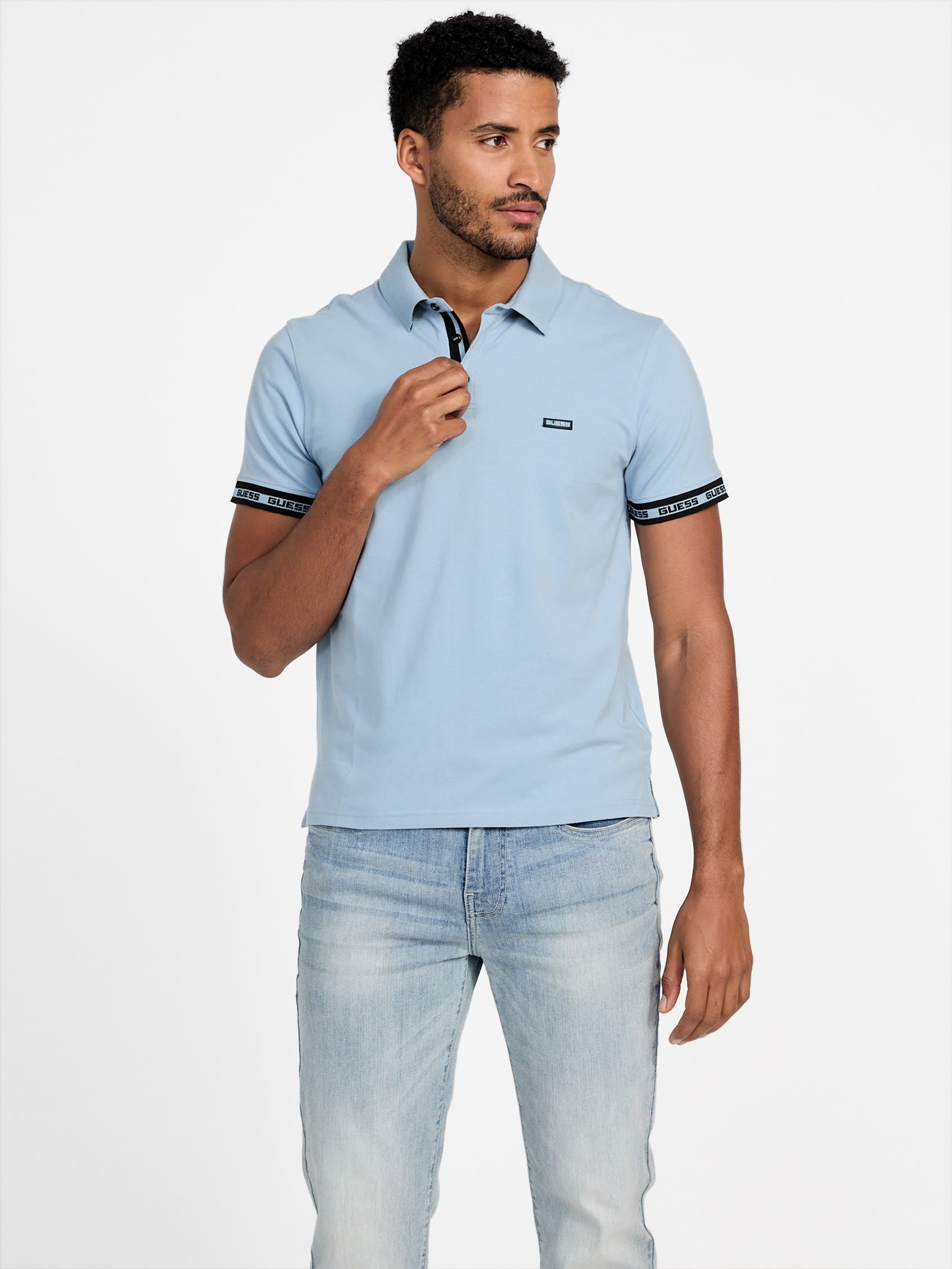 

Эко Ангел Поло Guess Factory, цвет blue cotton