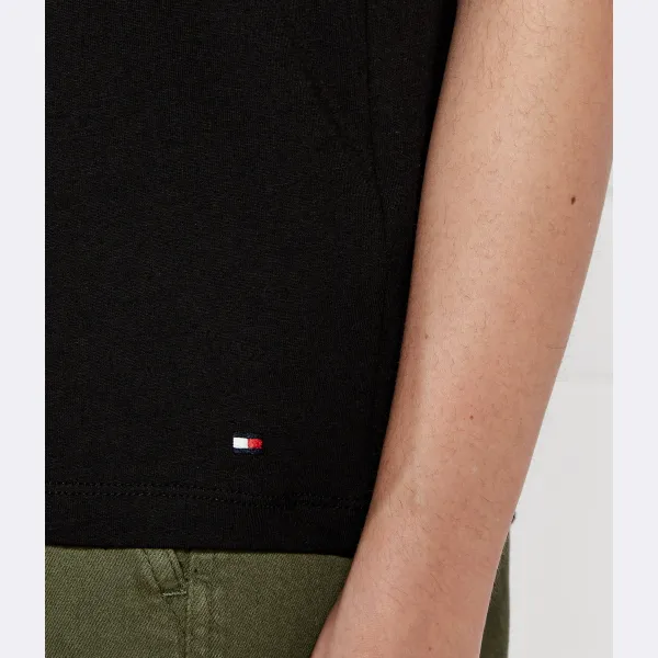 Футболка стандартного кроя Reg c-nk с подписью Tommy Hilfiger, черный — фото 4