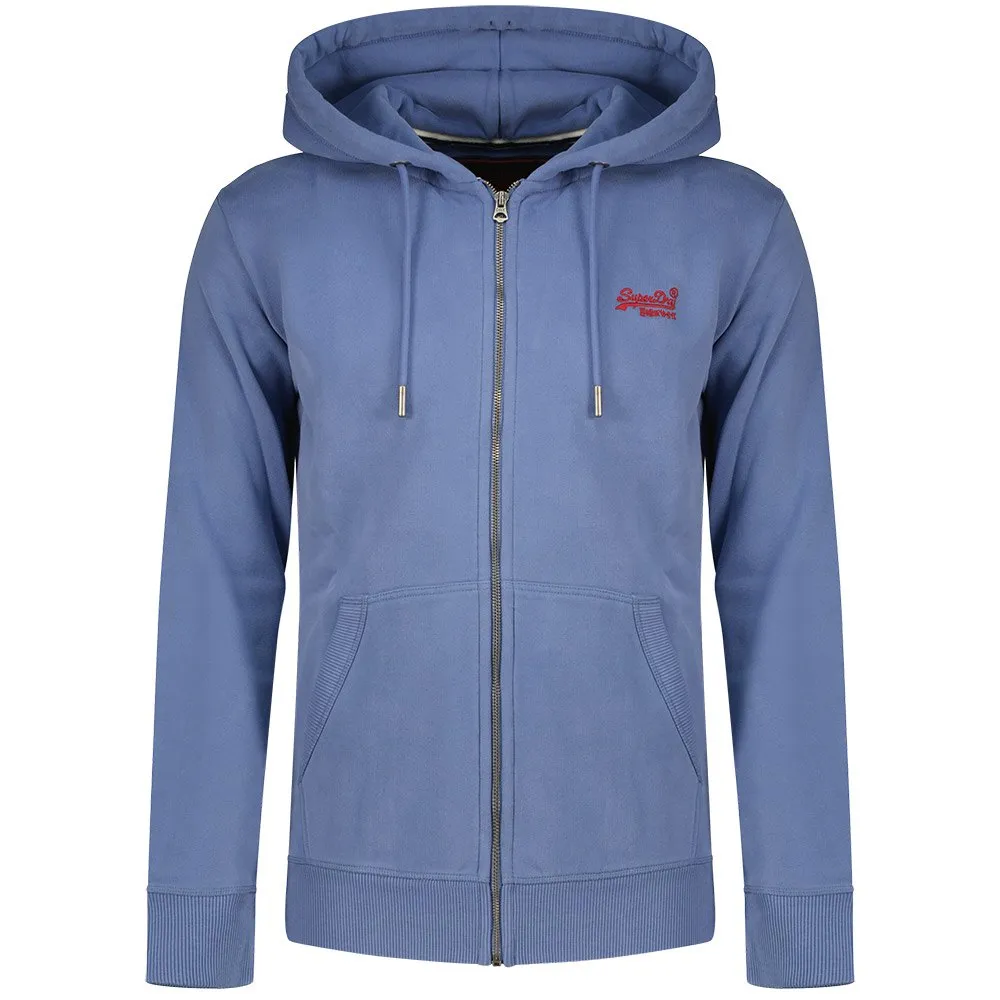 

Толстовка Superdry Essential Logo full zip, синий