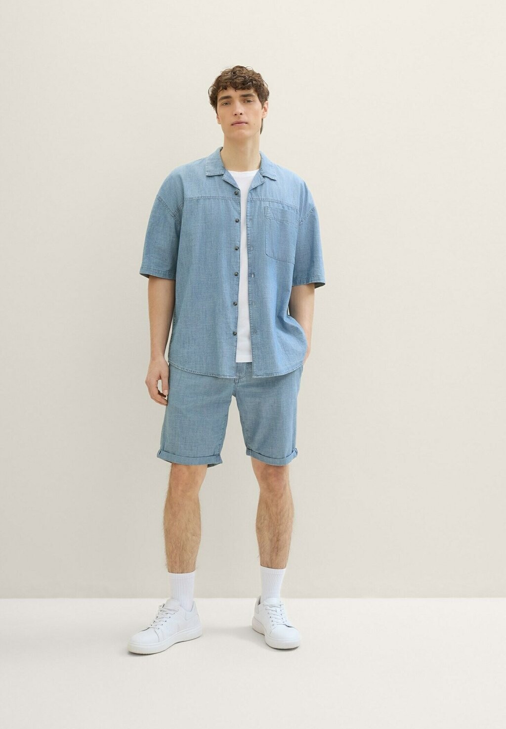 

Рубашка KURZARM TOM TAILOR DENIM, светло-голубой