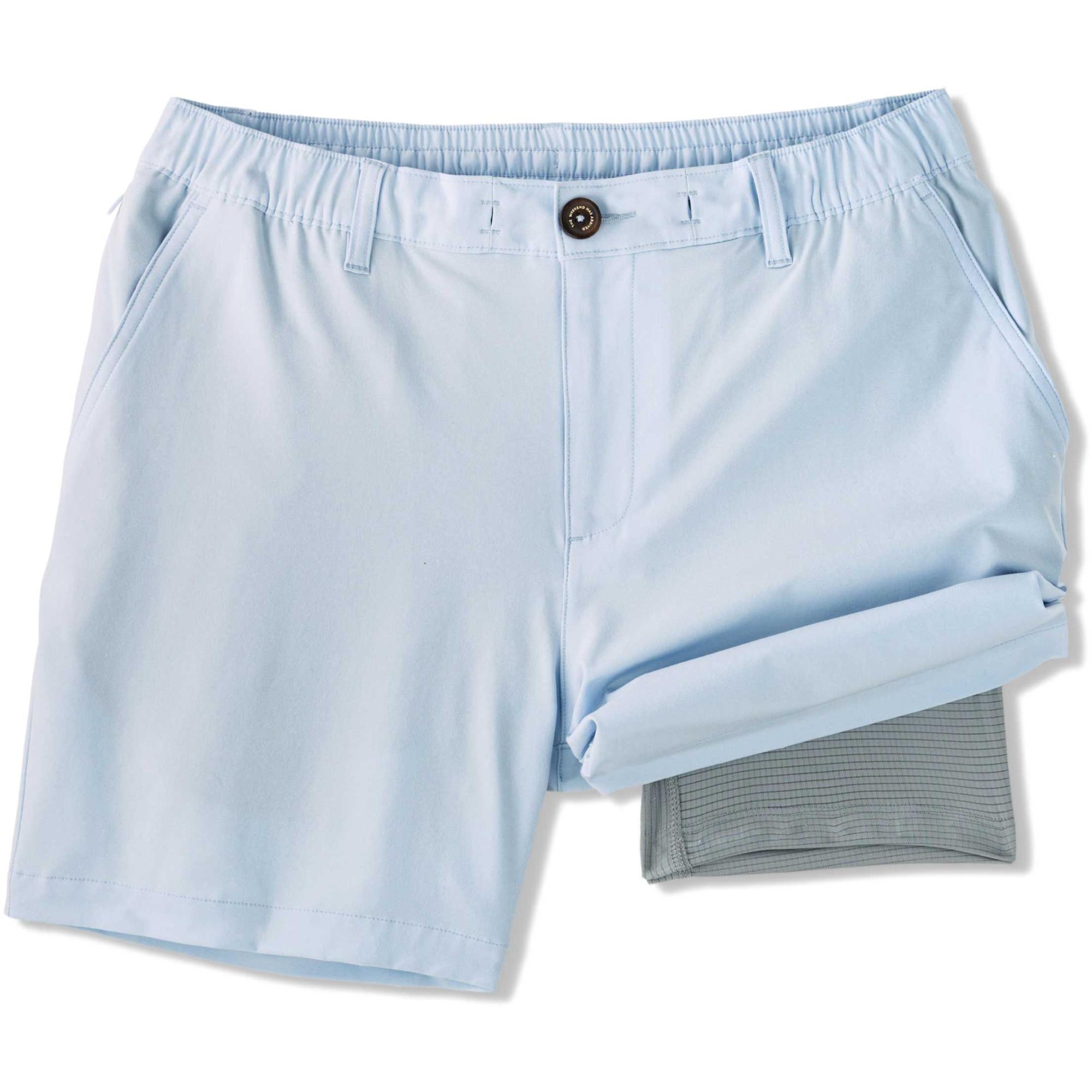 

Мужские шорты Powder Puff Blues 6 дюймов на подкладке, Everywear Performance Shorts. Chubbies, Light Blue