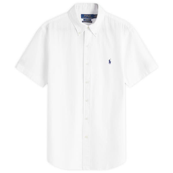 

Рубашка с короткими рукавами из ткани сирсакер Polo Ralph Lauren, белый