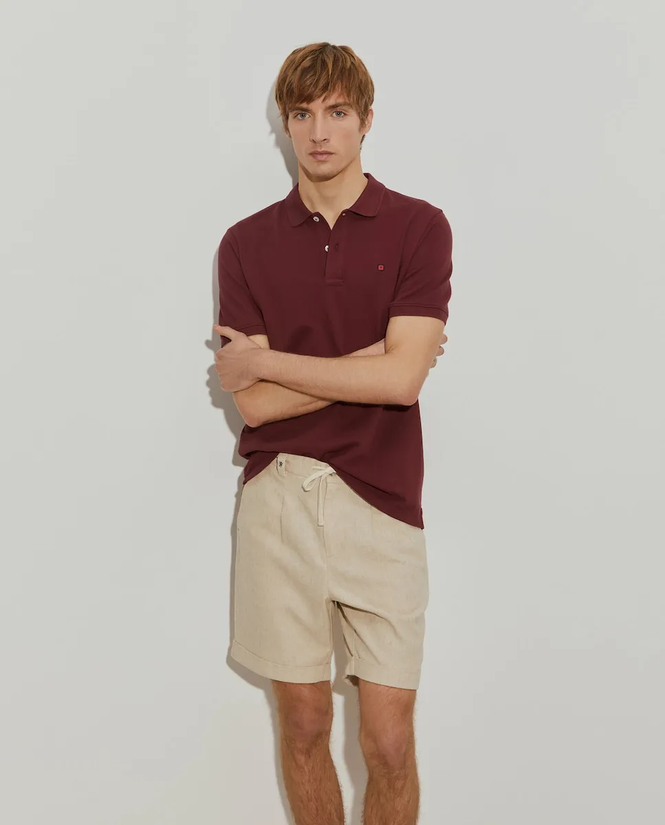 

Мужская пике поло из хлопка стандартного кроя Lion of Porches, бордовый