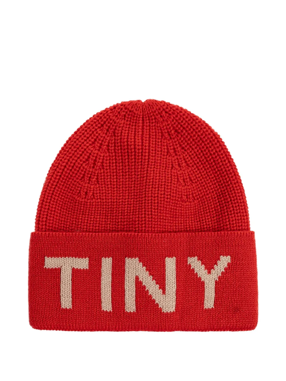 

Шапка бини в рубчик с логотипом Tiny Cottons, красный