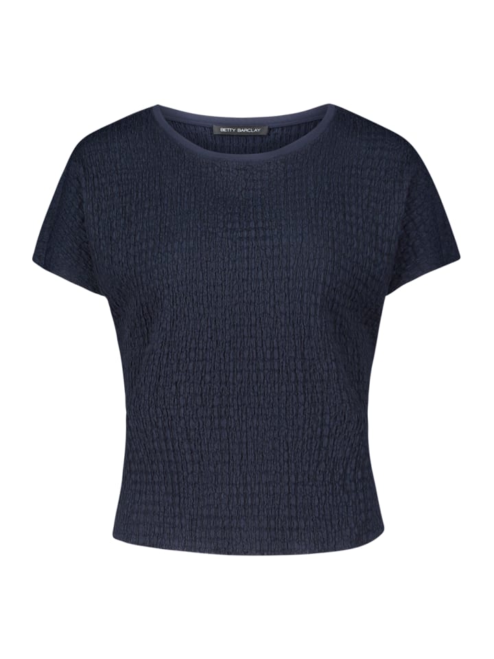 

Рубашка из фактурной ткани с вырезом-лодочкой темно-синего цвета Betty Barclay