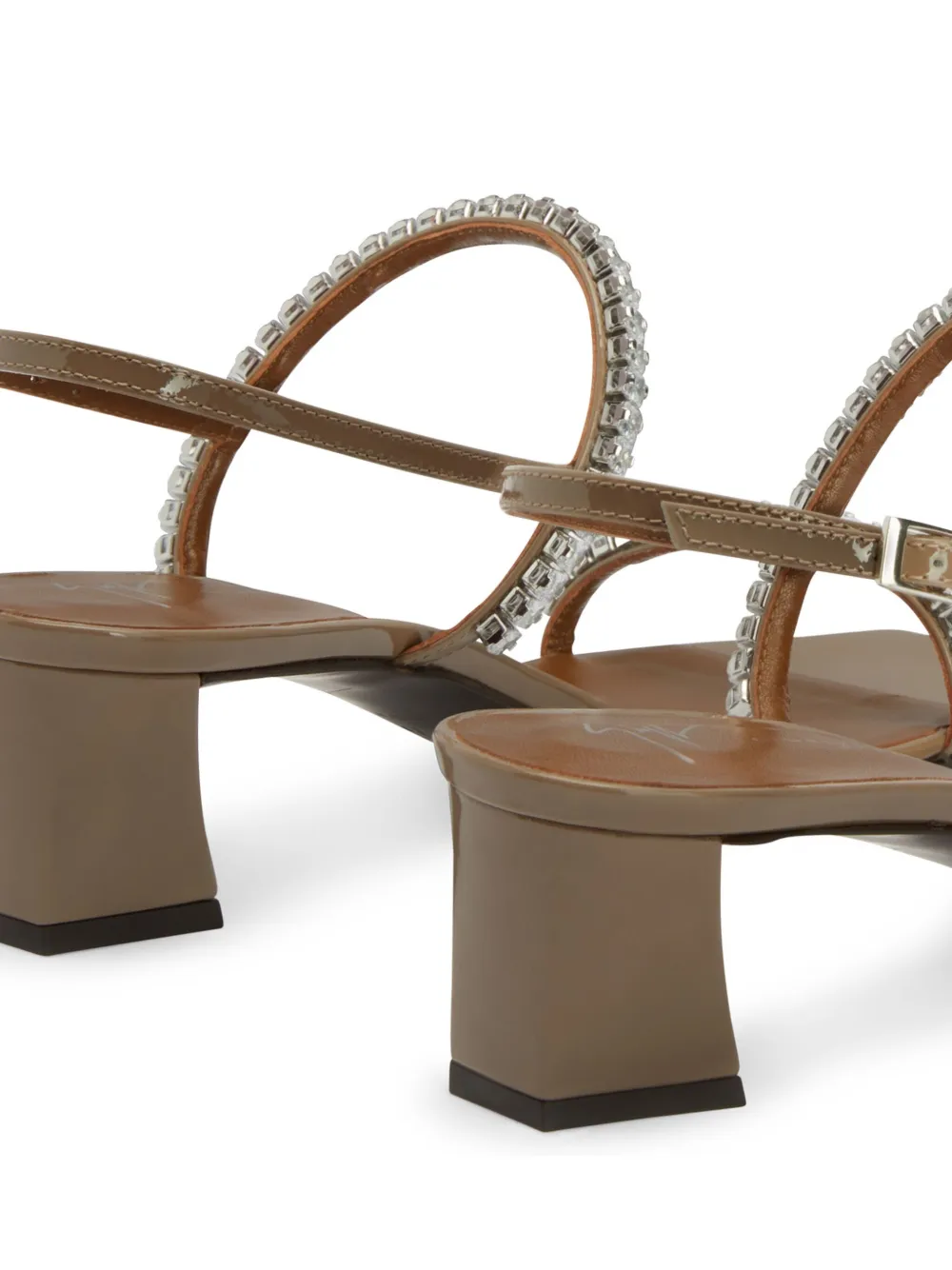 Босоножки Valentiine Crystal 45 с ремешком на пятке Giuseppe Zanotti, серый — фото 4