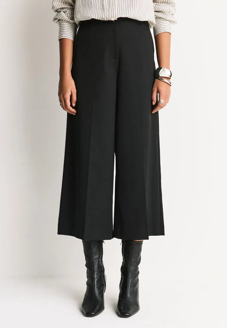 Укороченные брюки-кюлоты, Tailored Culottes Next, черный